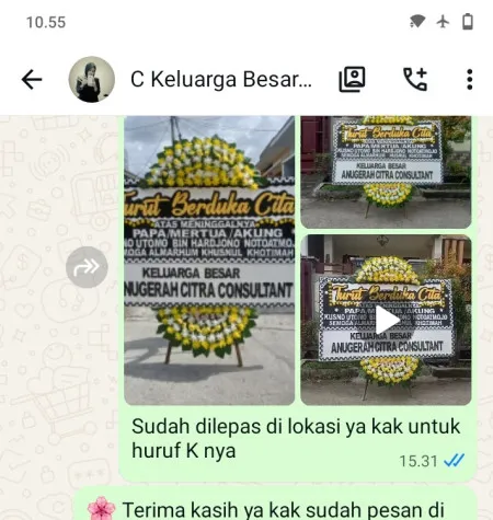 Pengiriman Papan Bunga Duka Belitung